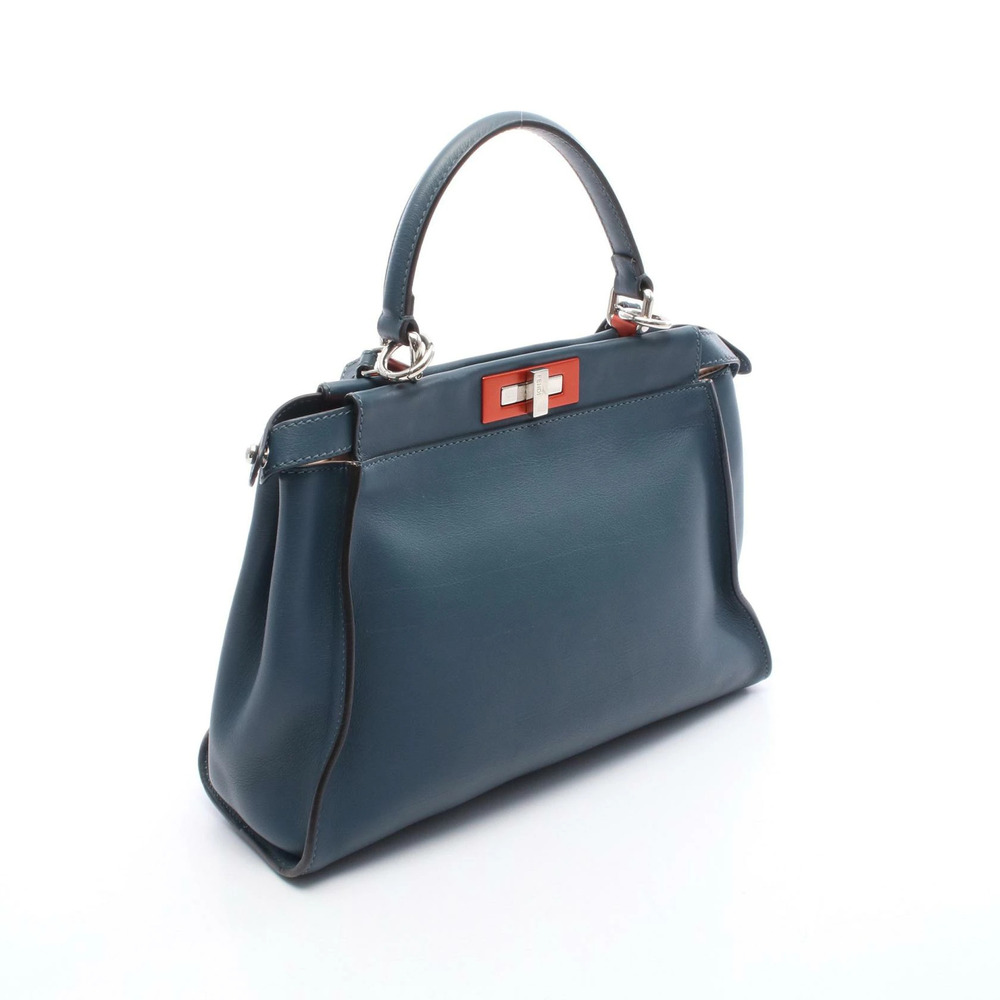 Fendi Cowhide Green Leather Handbag Peekaboo Calfskin Regular Green